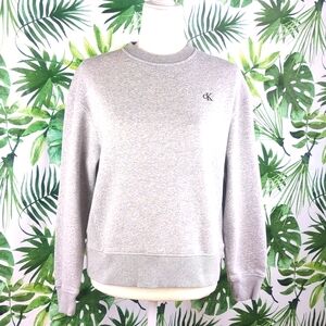 Calvin Klein Gray Crew Neck Sweatshirt (Size: X-Small)